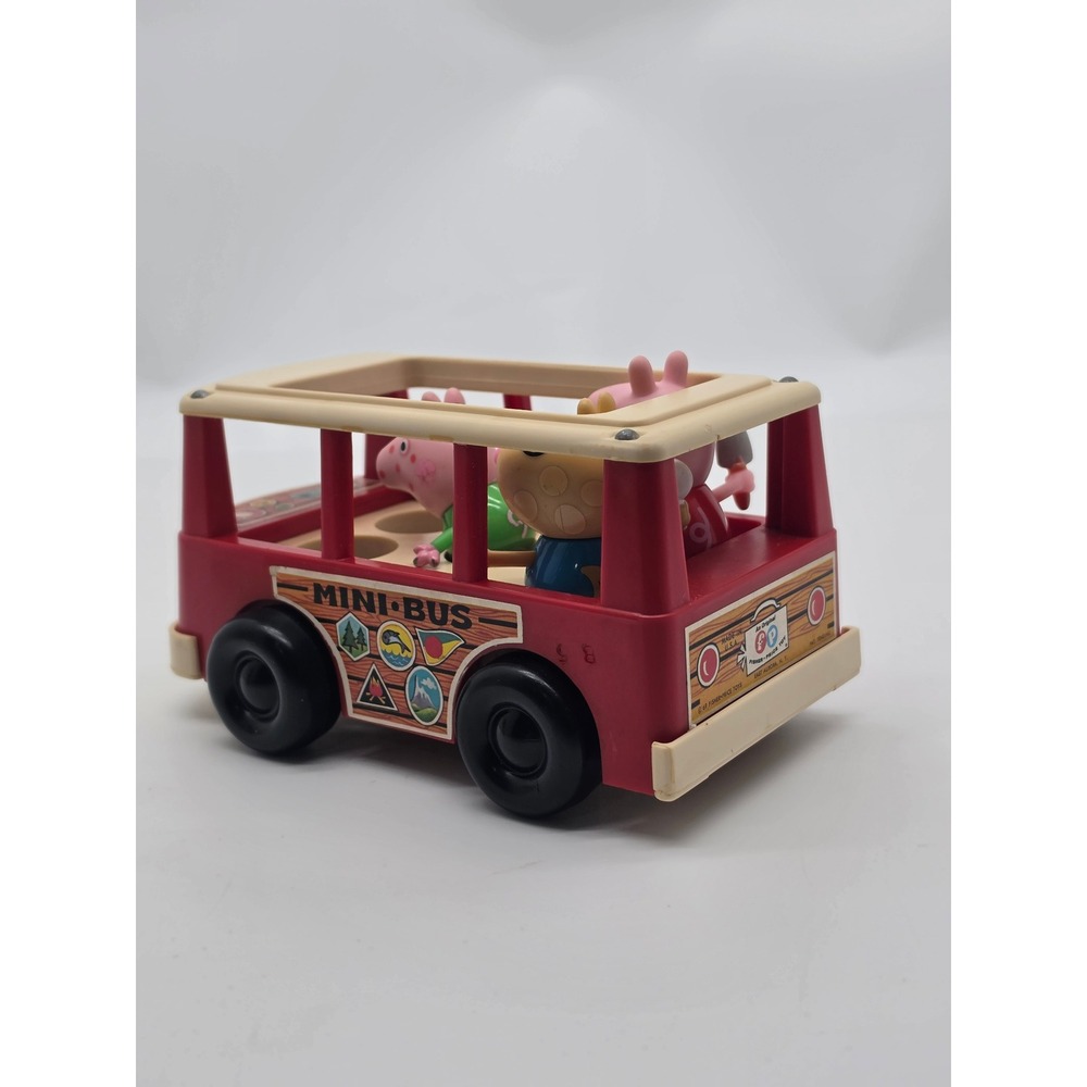 1969 Fisher Price Play Family Mini Bus Model #141 with Mickey and Peppa Pig - Picture 9 of 16